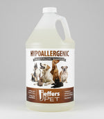 Pet shampoo gallon jug bottle with handle, front label