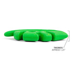 Jeffers green leaf-shaped natural rubber dog chew toy, side view