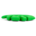 Jeffers green leaf-shaped natural rubber dog chew toy, profile view