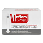 Sterile disposable soft pack syringe box, 100 pcs, with syringe, pet-equine