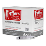 Sterile disposable soft pack syringe box with syringe, 6 cc, 100 pcs