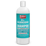 Jeffers 2% chlorhexidine antiseptic shampoo bottle front label for dogs, cats, and horses