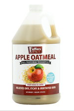 Gallon jug apple oatmeal shampoo for dogs and cats, white cap, amber liquid