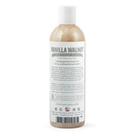 Vanilla walnut conditioning shampoo bottle, back label with barcode and info