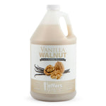 Vanilla walnut conditioning shampoo jug with front label and vanilla, walnut graphics