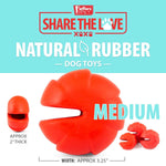 Red treat-dispensing dog chew toy, medium size, with small side nubs