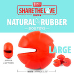 Red treat-dispensing dog chew toy, large size, with side nubs