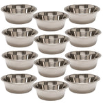 Stainless steel pet food and water bowls, multi-pack of several small bowls
