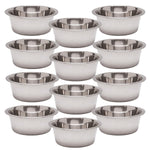 Stainless steel pet food and water bowls, multi-pack of several bowls in grid