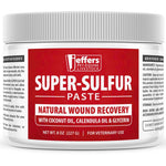 Super-Sulfur Paste jar with ribbed white lid and red label front