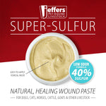 Super-Sulfur Paste container with pale yellow cream inside an open lid