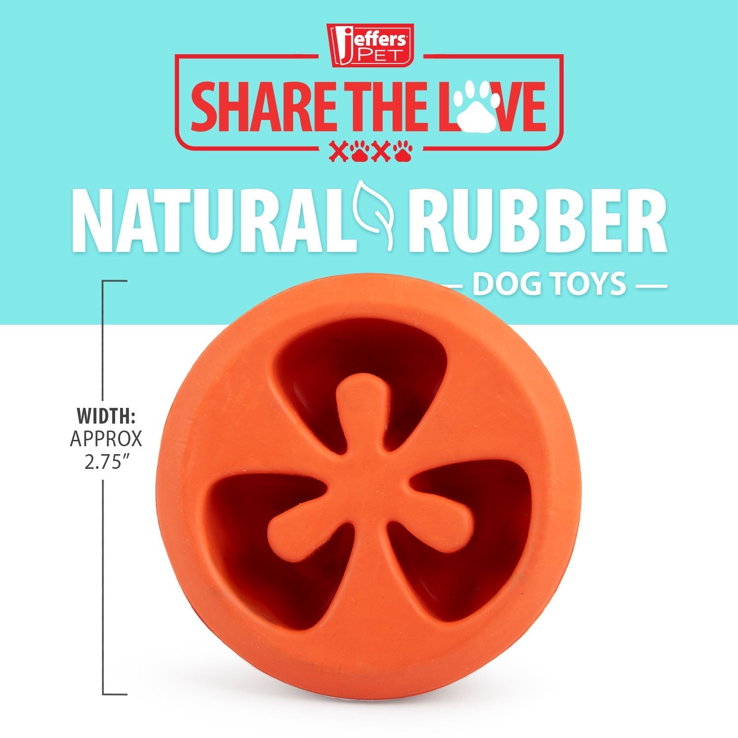 Red tomato-shaped natural rubber dog chew toy with width approx 2.75 in marking