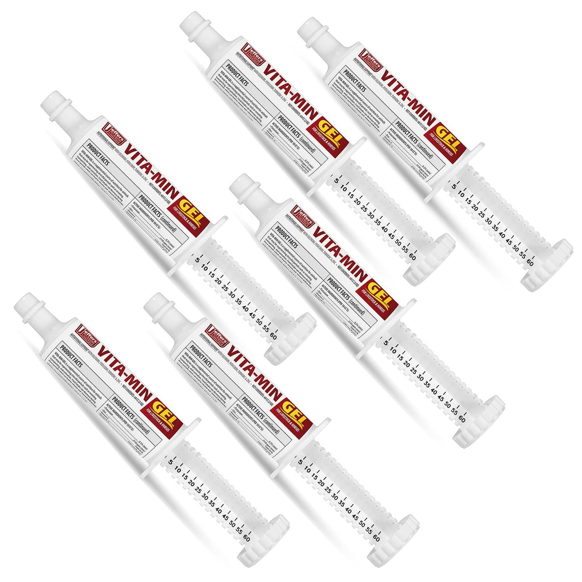 Vita-Min gel syringes with dispensing tips, white, multiple units