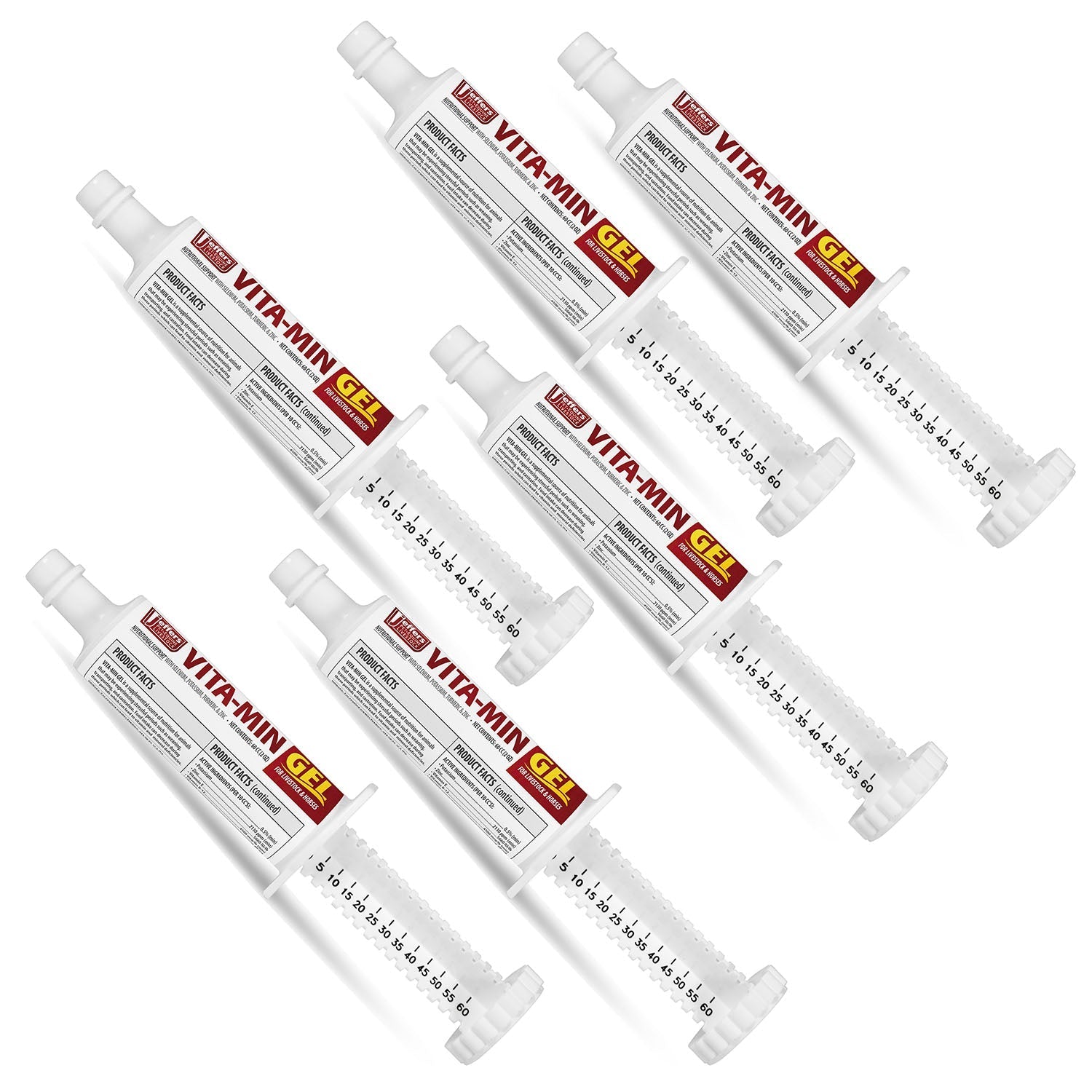 Vita-Min gel syringes with dispensing tips, white, multiple units