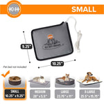 Small grey heated pad with power cord and pet bed warmer label