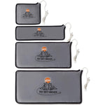 Set of four grey pet bed warmer heating pads with power cords