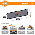 K&H grey heated pet bed warmer pad with power cord, medium size