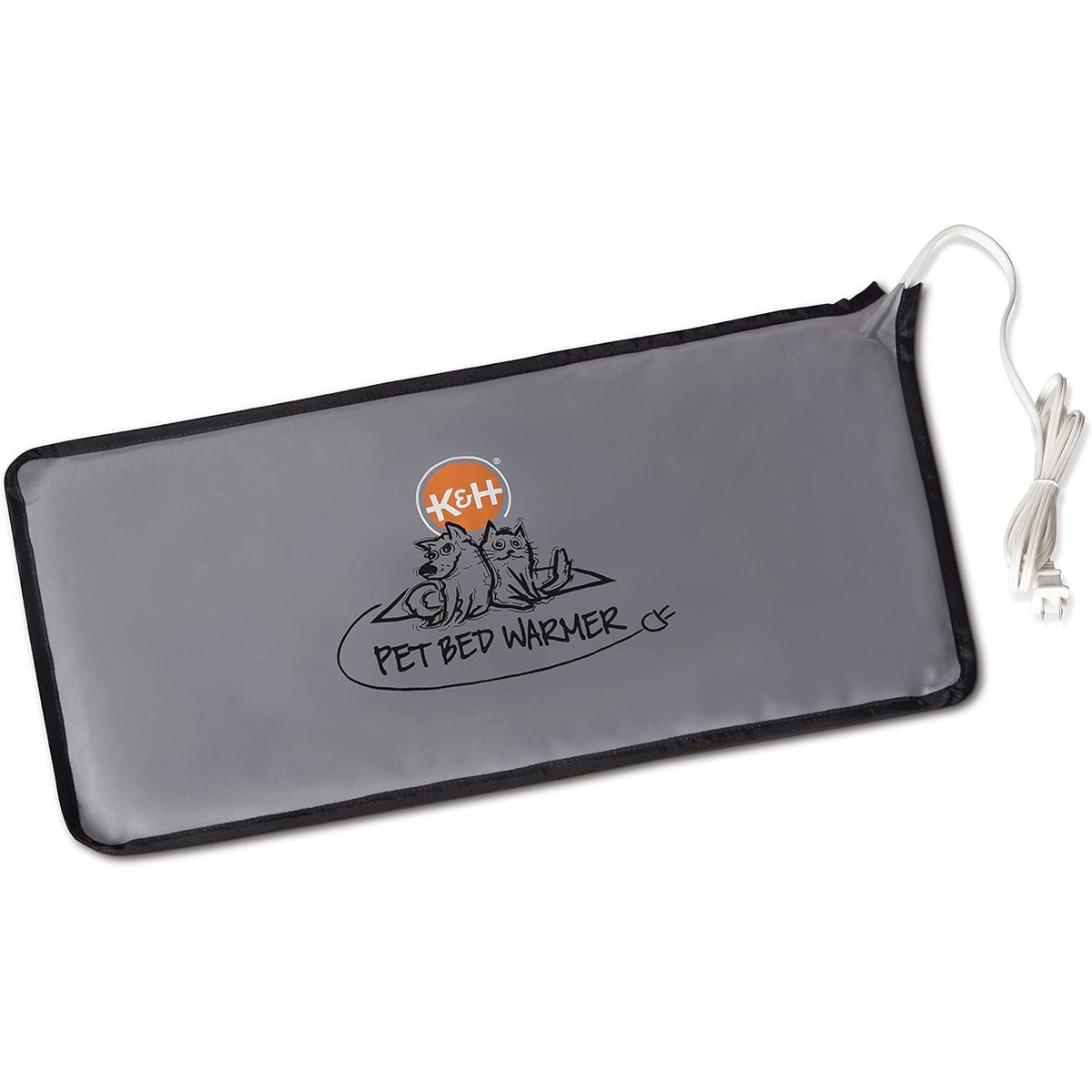 K&H grey heated pet bed warmer pad with power cord and logo