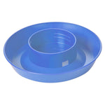 Plastic chicken waterer base, blue with central raised stand