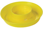 Plastic chicken waterer base, yellow with central raised stand