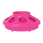 Hot pink plastic feeder and waterer base with large circular center opening