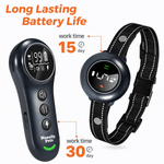 Dog training collar remote and receiver with adjustable woven strap, black