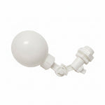 White float ball valve with adjustable joint and angled outlet