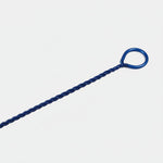 Blue braided net handle with loop at top end