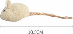 Plüschmaus-Spielzeug, Länge ca. 10,5 cm; beige Maus mit Kordelschwanz