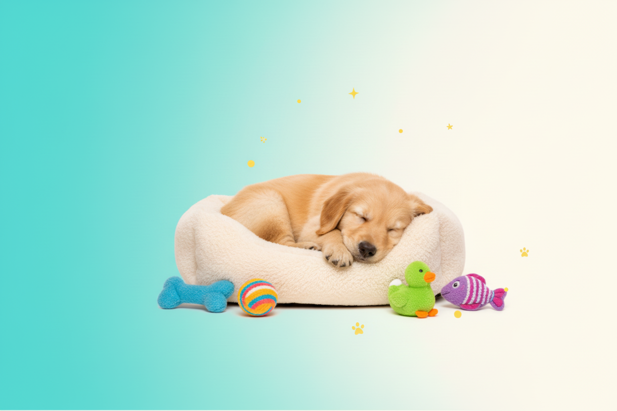 Perrito en su cama