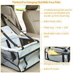 Hellgraue Pet-Transportbox mit Sicherheitsleine, Mesh-Seiten und Fronttasche