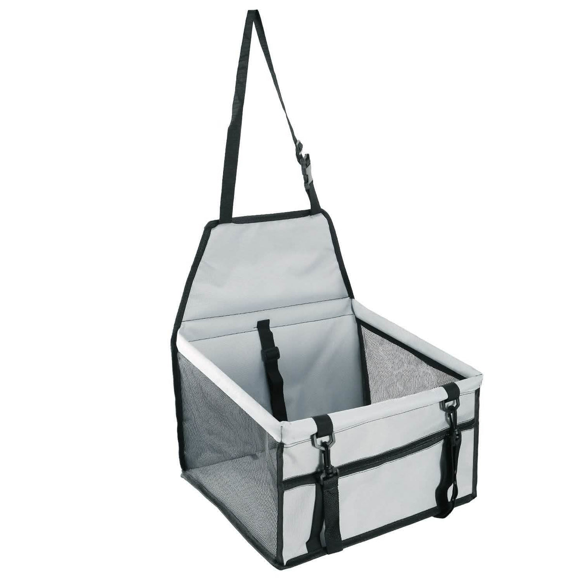 Grau Pet-Transporttasche mit Clip-Sicherheitsleine, Reißverschluss und Frontfach