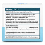 Cat probiotic supplement powder box, product facts and guaranteed analysis panel