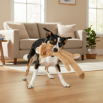 Animal-shaped chew toy, beige with rounded head and stubby legs