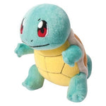 Stuffed plush dog toy, light blue turtle-like character with yellow belly and red eye accents