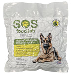 Working dog food ration pouch, white with SOS green label for medium/large breeds
