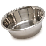 Stainless steel pet food and water bowl with wide open top