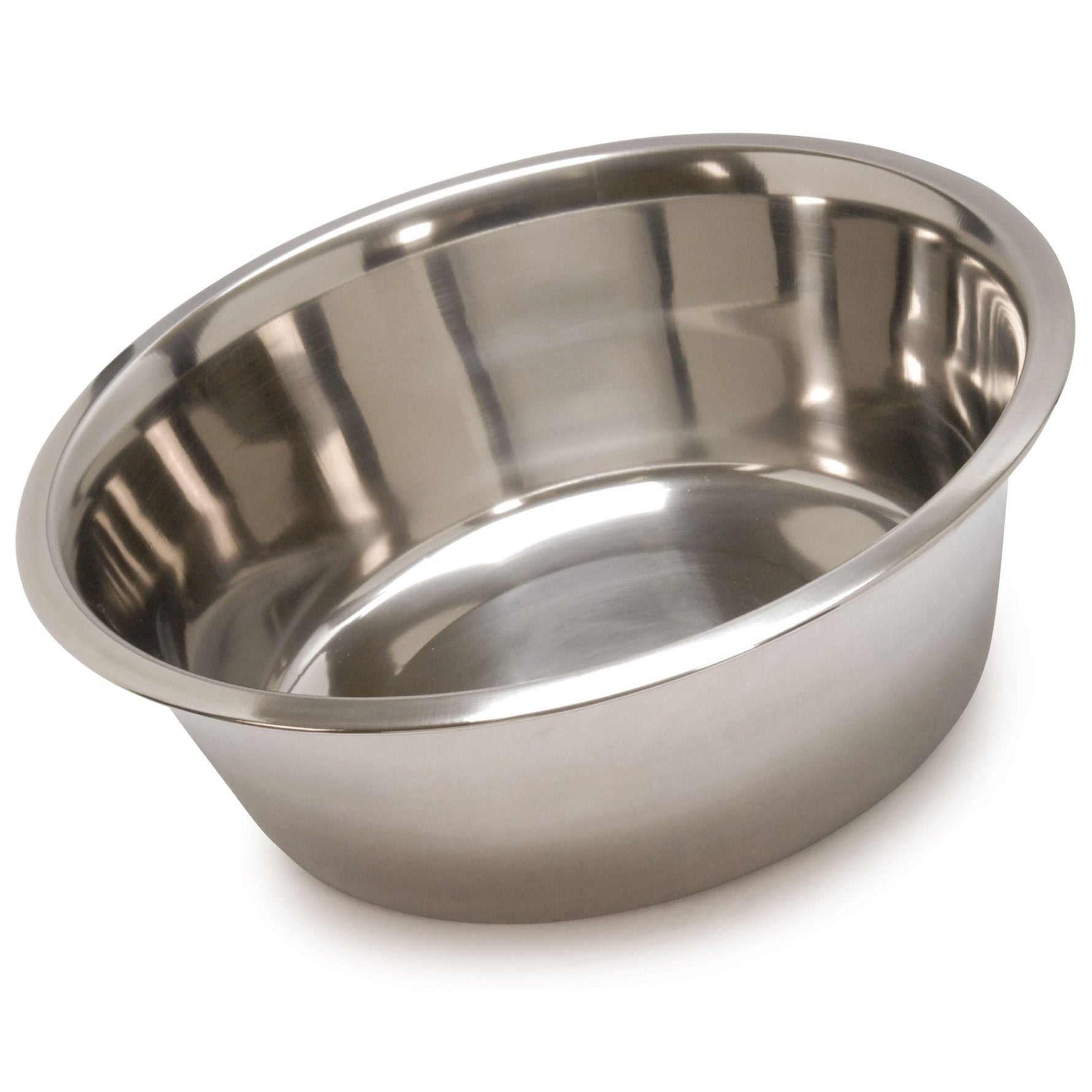Stainless steel pet food and water bowl with wide open top