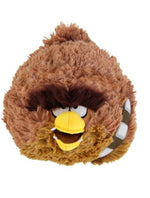 Angry Birds Chewbacca plush dog toy with brown fur, yellow beak, and goofy open mouth