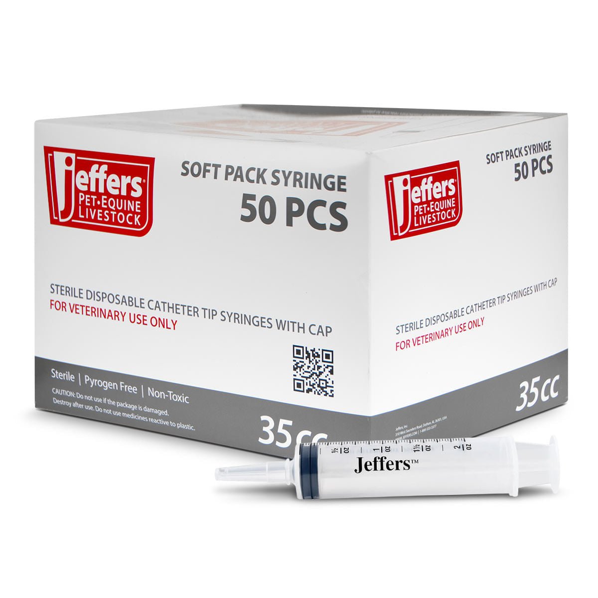 Sterile catheter-tip syringe box, 35 cc, soft pack, 50 pcs