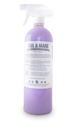 Horse tail and mane detangler conditioner bottle with rear ingredient label