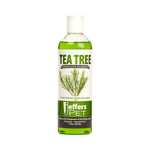 Jeffers Pet tea tree medicated dog shampoo bottle, green label, 17 fl oz
