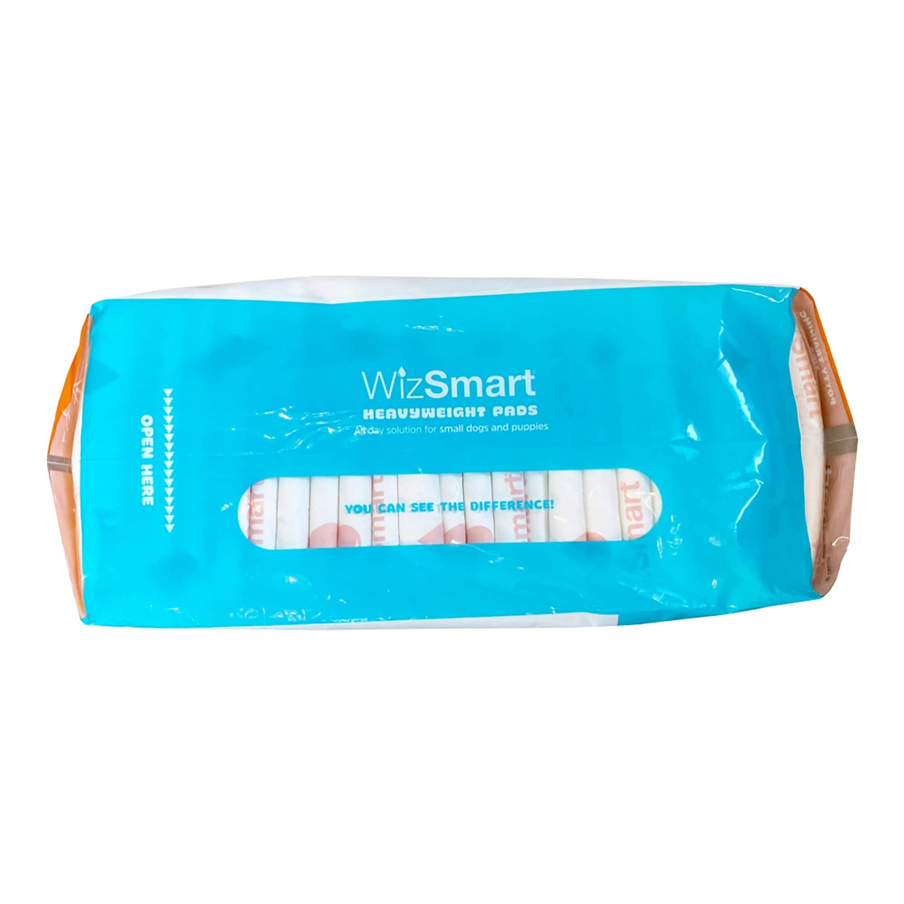 WizSmart heavyweight dog training pad bag with stacked pads visible through window.