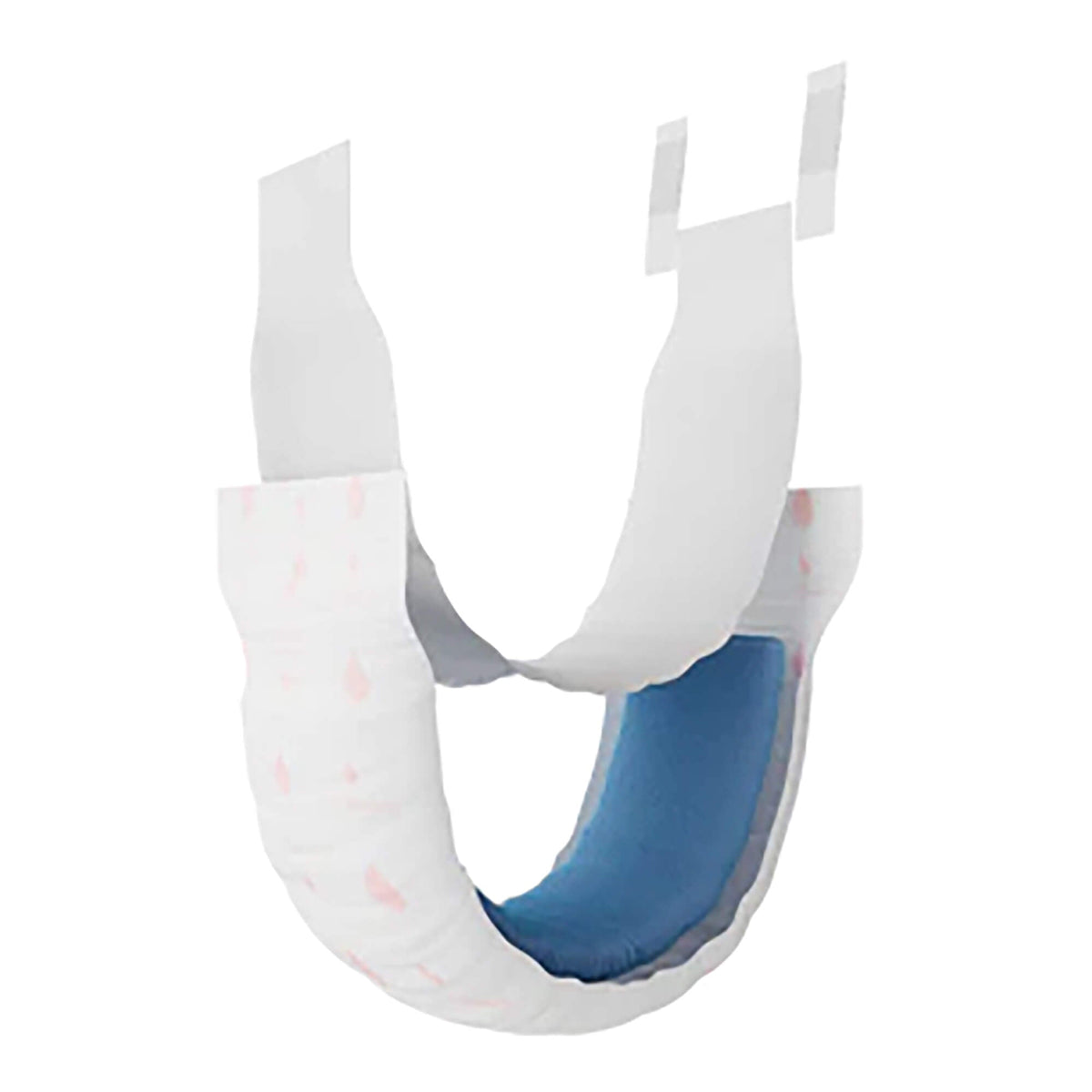 Disposable male dog wraps with blue absorbent lining, white exterior