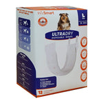 Disposable male dog wraps, size L, 12 count package